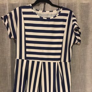 Navy and White Striped Dress
